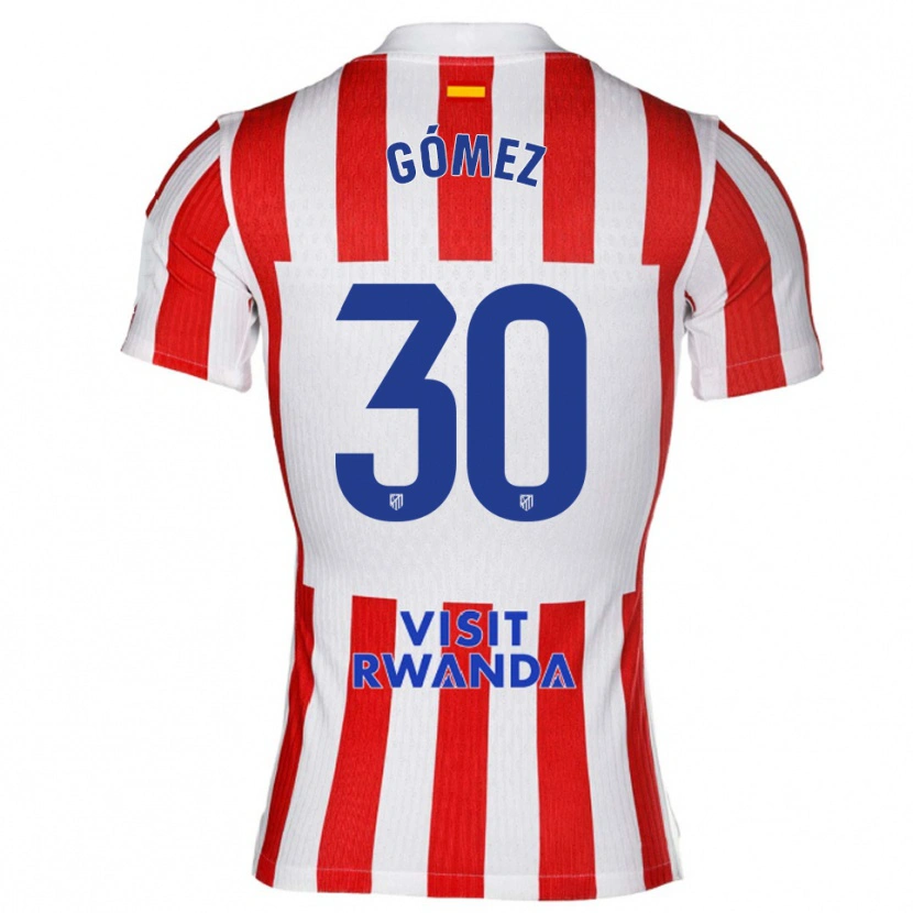 Danxen Męski Rubén Gómez #30 Czerwono-Biały Domowa Koszulka 2025/26 Koszulki Klubowe