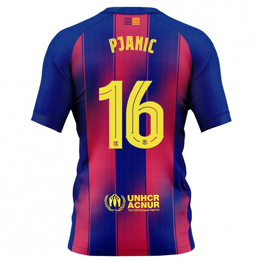 Danxen Męski Miralem Pjanic #16 Niebiesko-Czerwony Domowa Koszulka 2025/26 Koszulki Klubowe