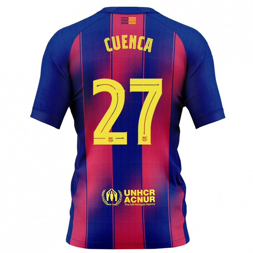 Danxen Męski Andrés Cuenca #27 Niebiesko-Czerwony Domowa Koszulka 2025/26 Koszulki Klubowe
