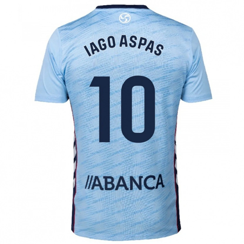 Danxen Męski Iago Aspas #10 Błękitno-Czerwony Domowa Koszulka 2025/26 Koszulki Klubowe