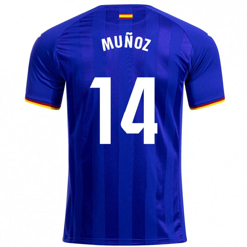 Danxen Męski Javi Muñoz #14 Niebiesko-Czerwono-Żółty Domowa Koszulka 2025/26 Koszulki Klubowe