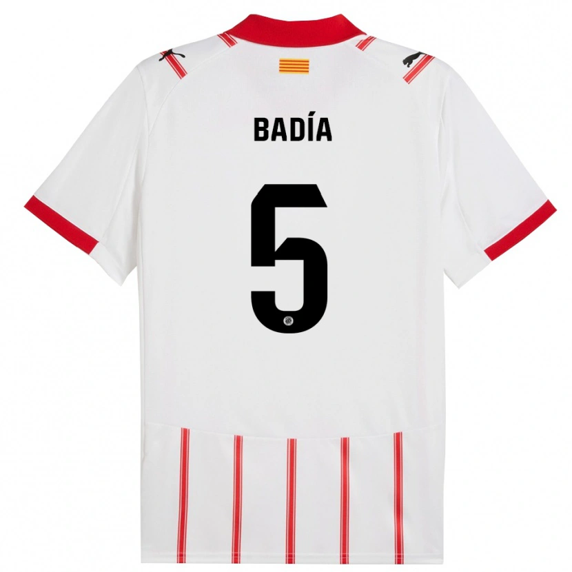 Danxen Męski Guillem Badia #5 Biało-Czerwony Domowa Koszulka 2025/26 Koszulki Klubowe