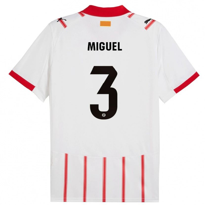 Danxen Męski Miguel Gutiérrez #3 Biało-Czerwony Domowa Koszulka 2025/26 Koszulki Klubowe