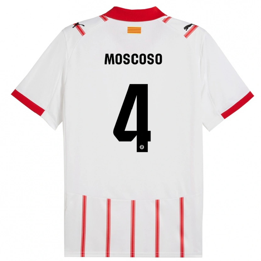 Danxen Męski Miriam Moscoso #4 Biało-Czerwony Domowa Koszulka 2025/26 Koszulki Klubowe