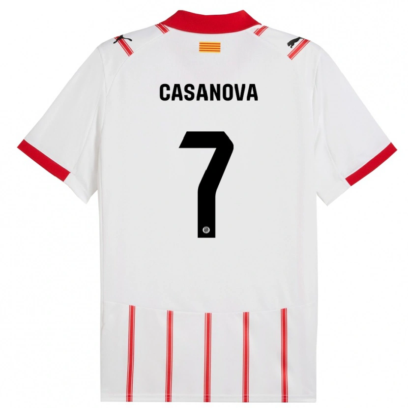 Danxen Męski Àstrid Casanova #7 Biało-Czerwony Domowa Koszulka 2025/26 Koszulki Klubowe
