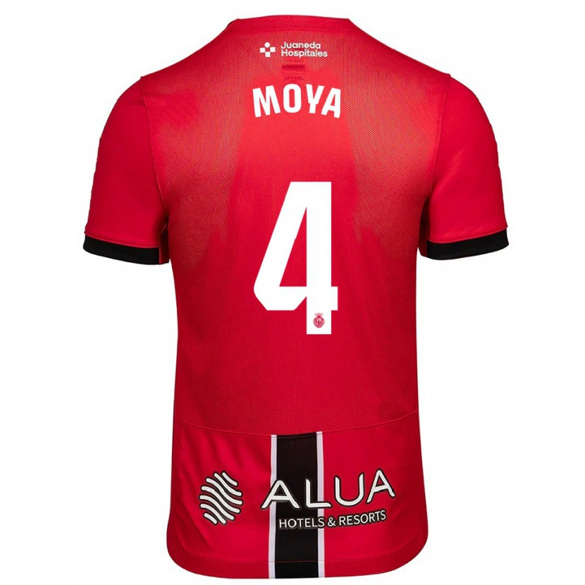 Danxen Męski Pablo Moyá #4 Czerwono-Czarny Domowa Koszulka 2025/26 Koszulki Klubowe