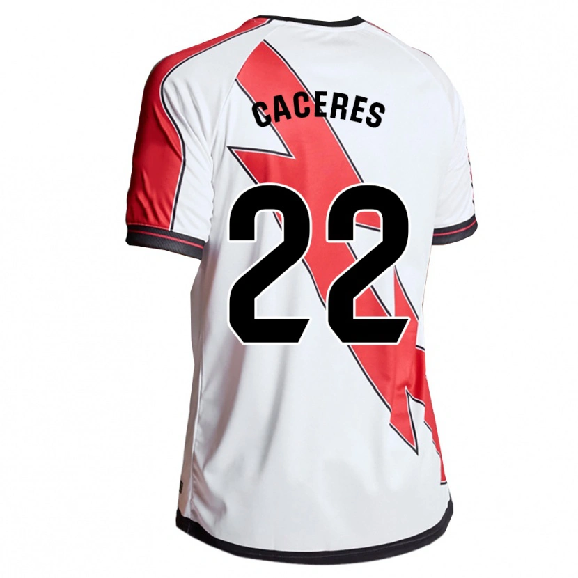 Danxen Męski Daniel Cáceres #22 Biało-Czerwony Domowa Koszulka 2025/26 Koszulki Klubowe