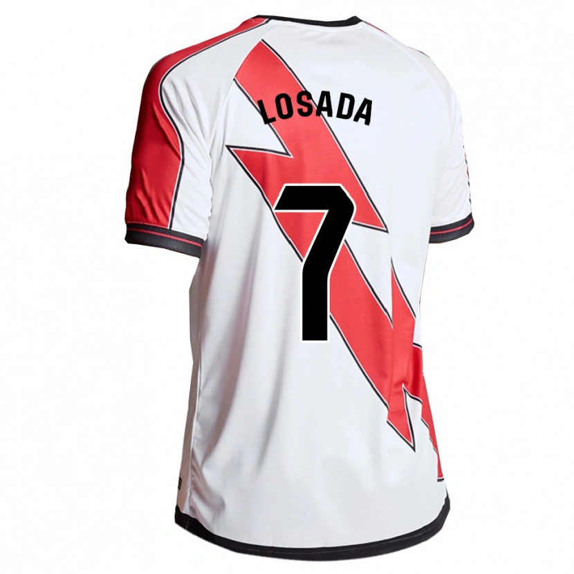 Danxen Męski Juan Losada #7 Biało-Czerwony Domowa Koszulka 2025/26 Koszulki Klubowe