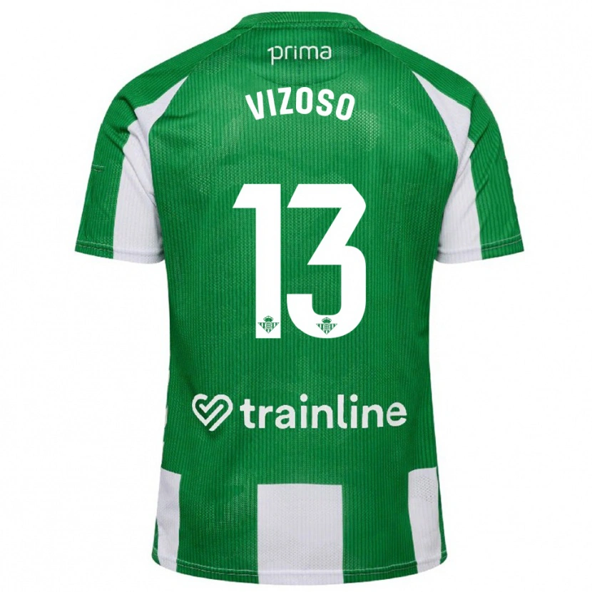 Danxen Męski Paula Vizoso #13 Zielono-Biały Domowa Koszulka 2025/26 Koszulki Klubowe