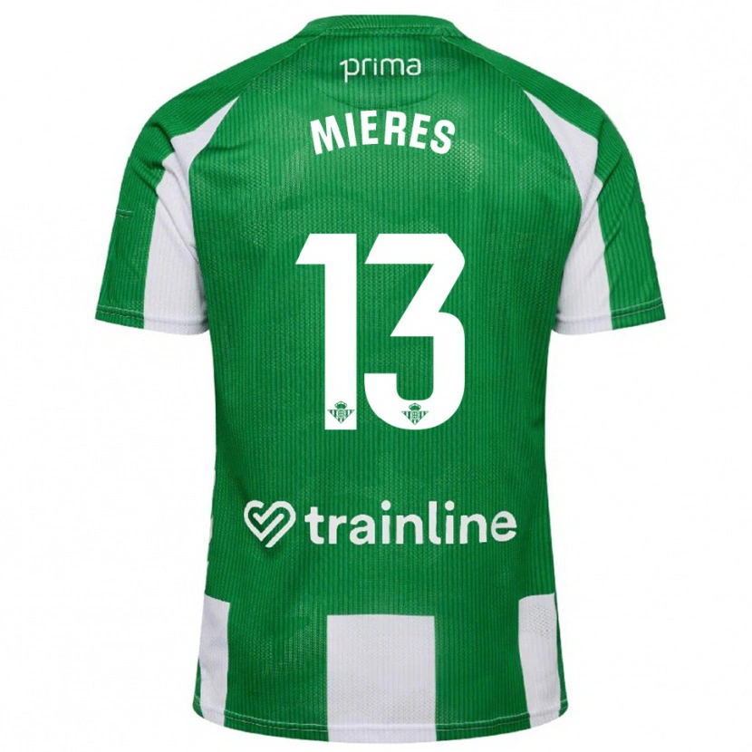 Danxen Męski Malena Mieres García #13 Zielono-Biały Domowa Koszulka 2025/26 Koszulki Klubowe