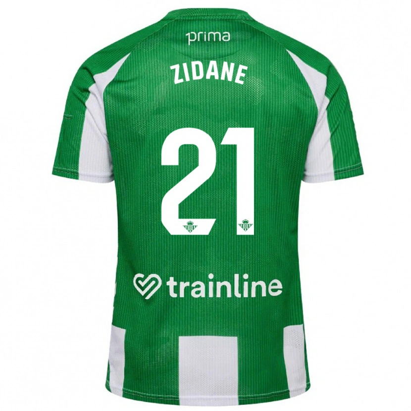 Danxen Męski Elyaz Zidane #21 Zielono-Biały Domowa Koszulka 2025/26 Koszulki Klubowe