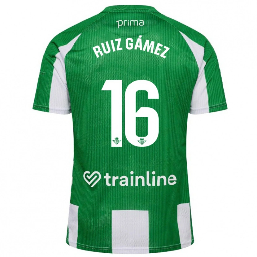 Danxen Męski María Ruiz Gámez #16 Zielono-Biały Domowa Koszulka 2025/26 Koszulki Klubowe