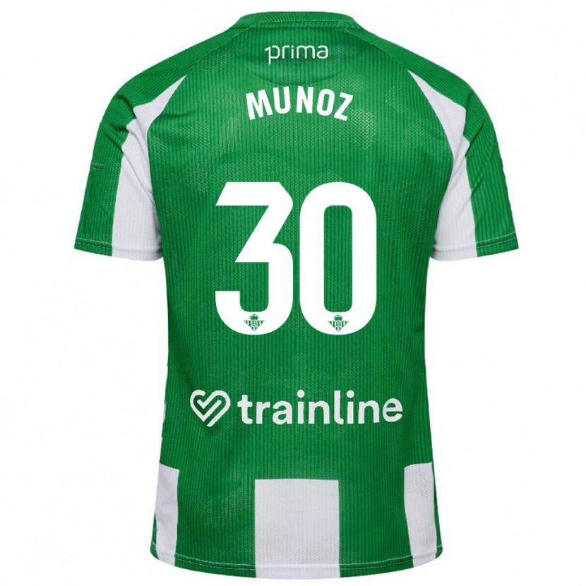 Danxen Męski Blanca Muñoz #30 Zielono-Biały Domowa Koszulka 2025/26 Koszulki Klubowe
