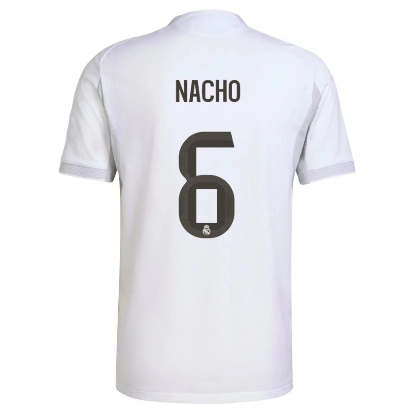 Danxen Męski Nacho Fernandez #6 Biało-Żółty Domowa Koszulka 2025/26 Koszulki Klubowe