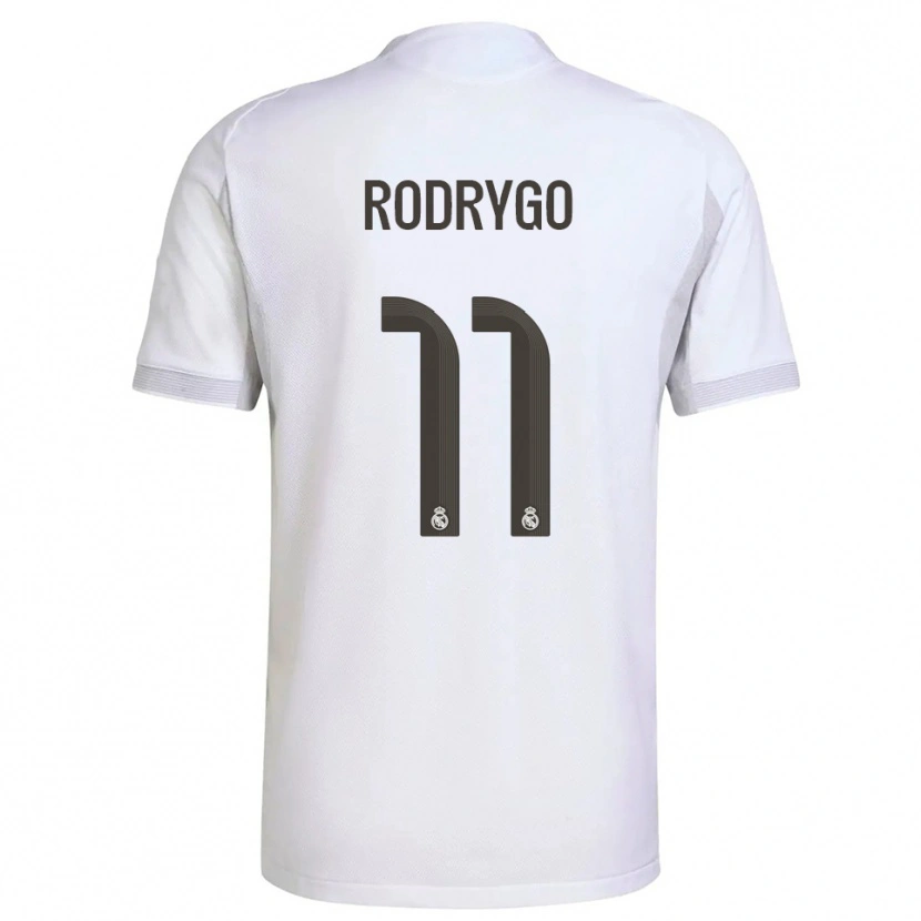 Danxen Męski Rodrygo #11 Biało-Żółty Domowa Koszulka 2025/26 Koszulki Klubowe