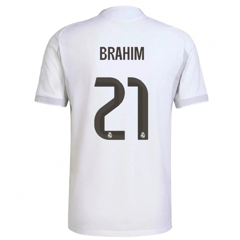 Danxen Męski Brahim Díaz #21 Biało-Żółty Domowa Koszulka 2025/26 Koszulki Klubowe