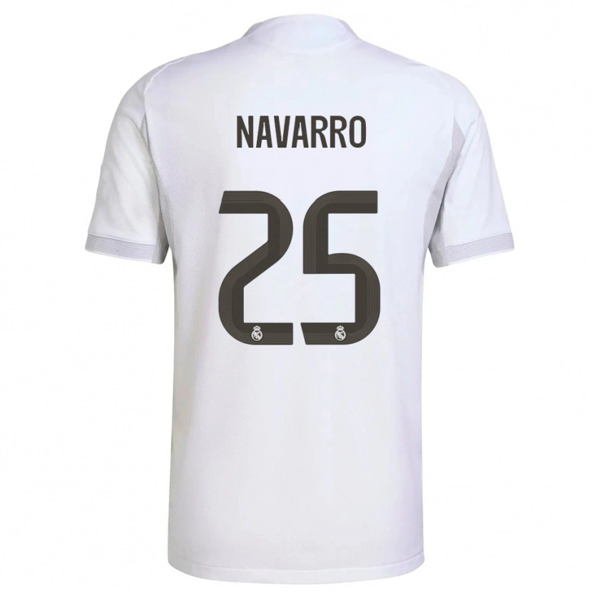 Danxen Męski Javier Navarro #25 Biało-Żółty Domowa Koszulka 2025/26 Koszulki Klubowe
