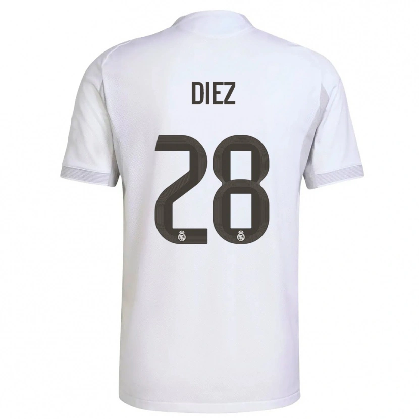 Danxen Męski Carlos Diez #28 Biało-Żółty Domowa Koszulka 2025/26 Koszulki Klubowe