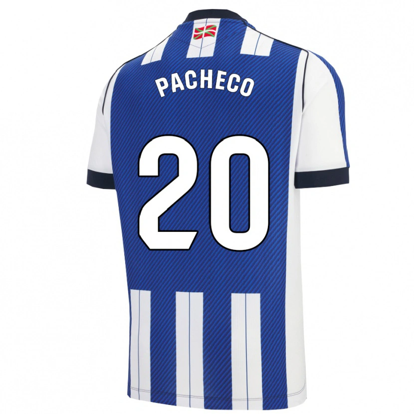 Danxen Męski Jon Pacheco #20 Niebiesko-Biały Domowa Koszulka 2025/26 Koszulki Klubowe