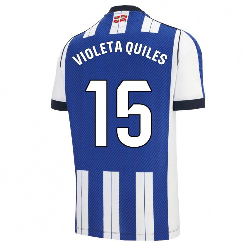 Danxen Męski Violeta Quiles #15 Niebiesko-Biały Domowa Koszulka 2025/26 Koszulki Klubowe