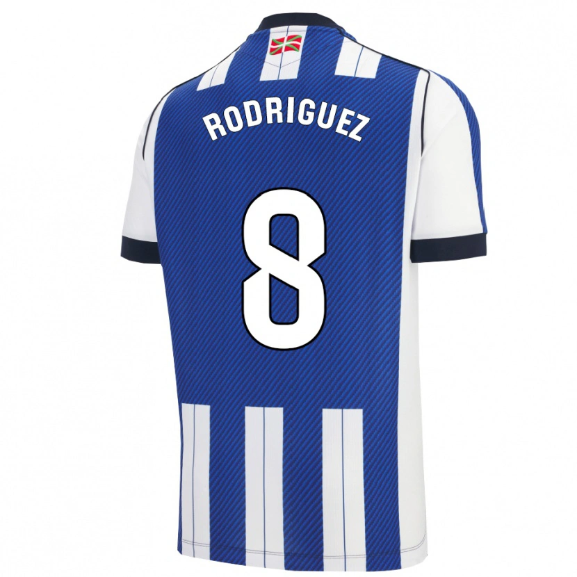 Danxen Męski Mikel Rodriguez #8 Niebiesko-Biały Domowa Koszulka 2025/26 Koszulki Klubowe