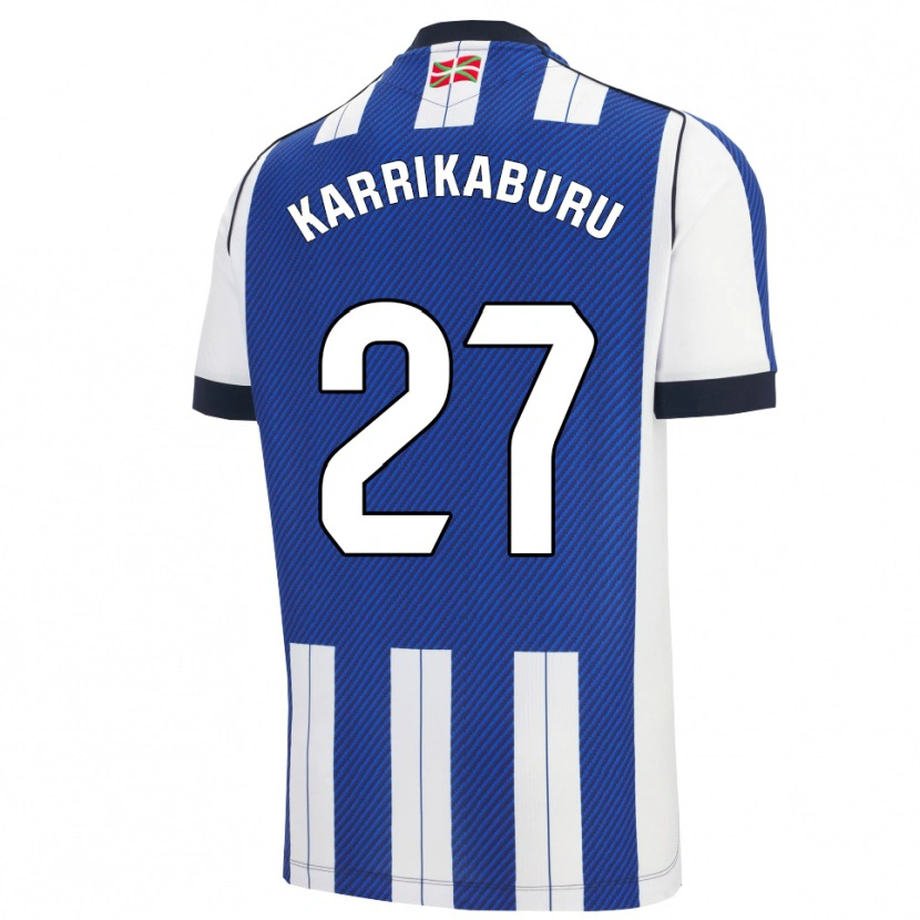 Danxen Męski Jon Karrikaburu #27 Niebiesko-Biały Domowa Koszulka 2025/26 Koszulki Klubowe
