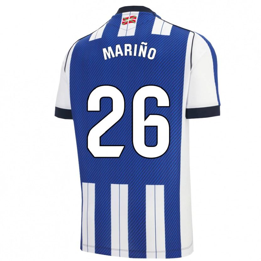 Danxen Męski Omar Mariño #26 Niebiesko-Biały Domowa Koszulka 2025/26 Koszulki Klubowe