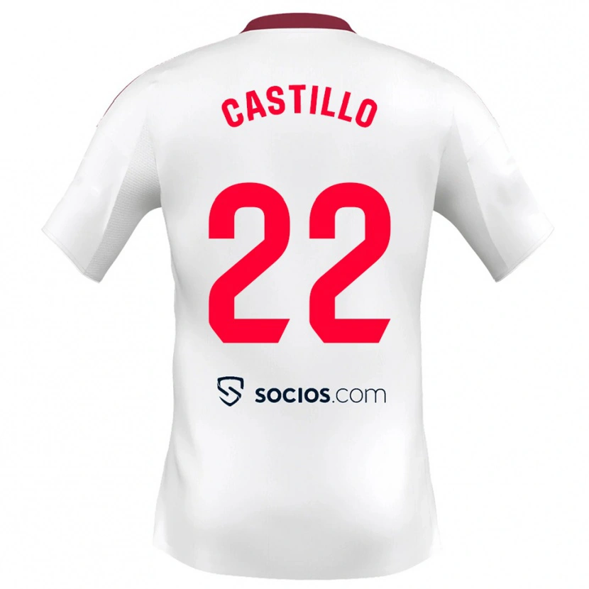 Danxen Męski José Castillo #22 Biało-Czerwony Domowa Koszulka 2025/26 Koszulki Klubowe