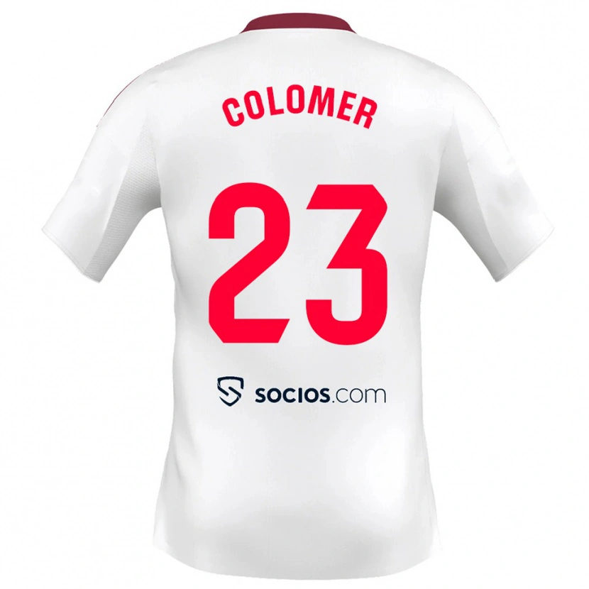 Danxen Męski Carlos Colomer #23 Biało-Czerwony Domowa Koszulka 2025/26 Koszulki Klubowe