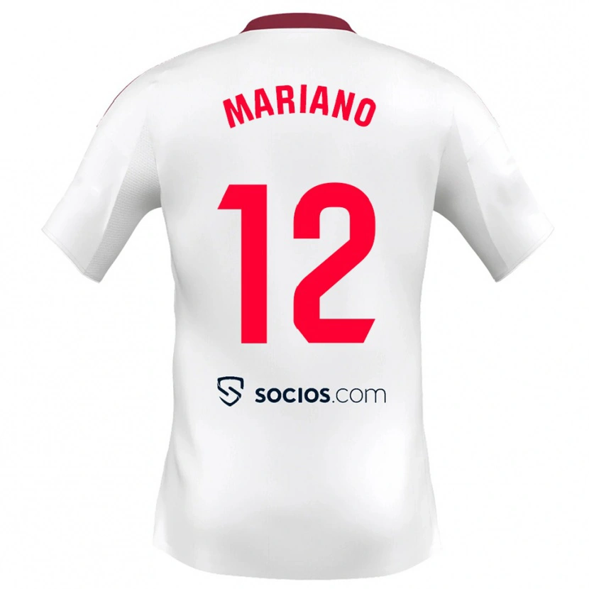 Danxen Męski Mariano Diaz #12 Biało-Czerwony Domowa Koszulka 2025/26 Koszulki Klubowe