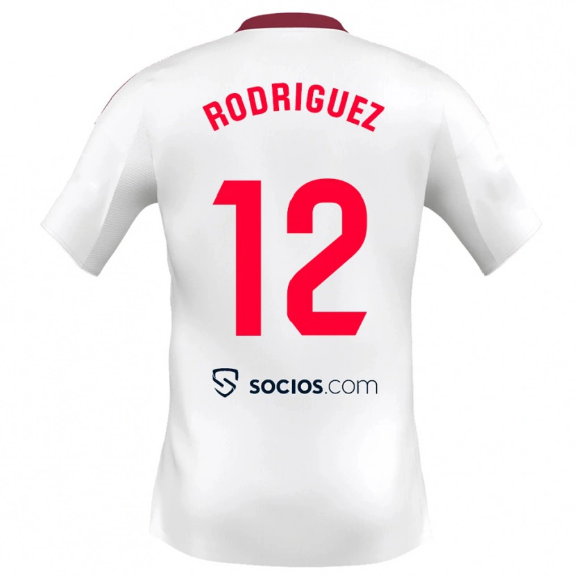 Danxen Męski Lucía María Rodríguez Herrero #12 Biało-Czerwony Domowa Koszulka 2025/26 Koszulki Klubowe