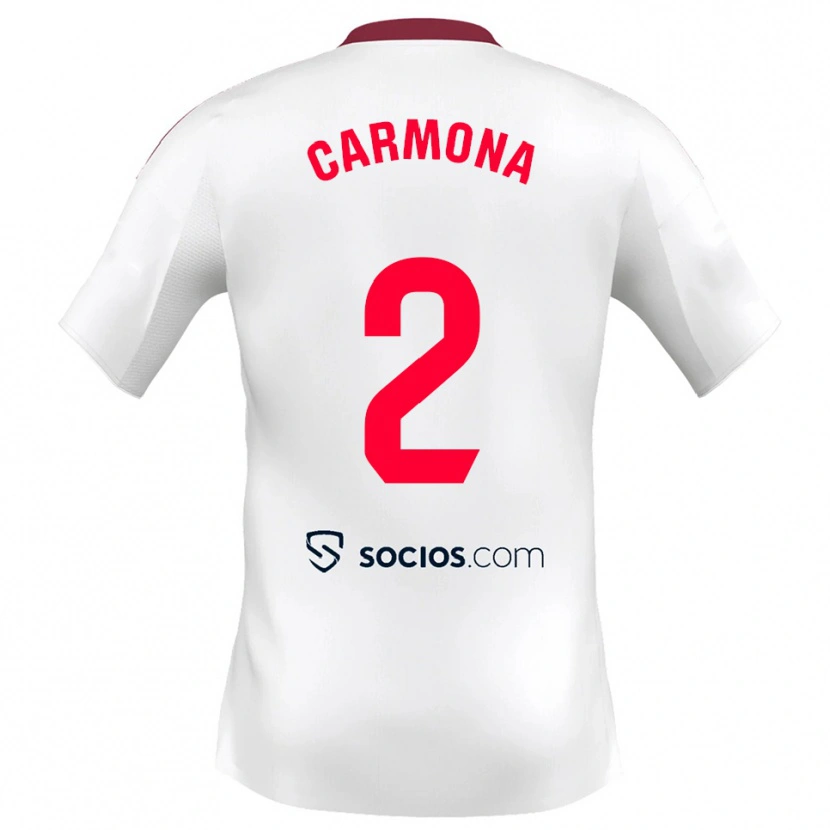 Danxen Męski José Ángel Carmona #2 Biało-Czerwony Domowa Koszulka 2025/26 Koszulki Klubowe