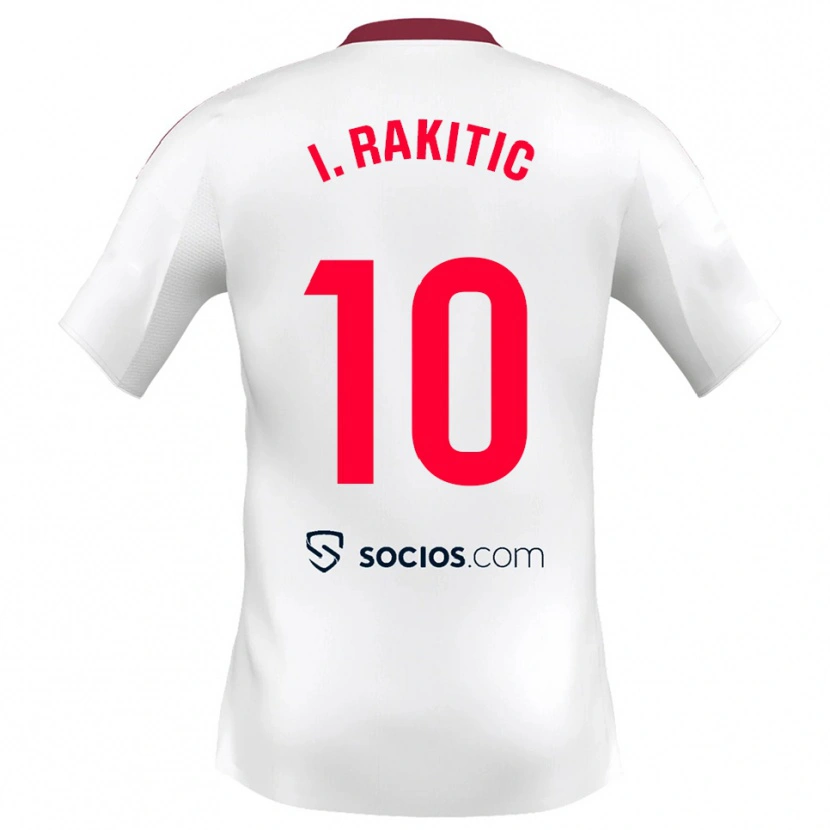 Danxen Męski Ivan Rakitic #10 Biało-Czerwony Domowa Koszulka 2025/26 Koszulki Klubowe
