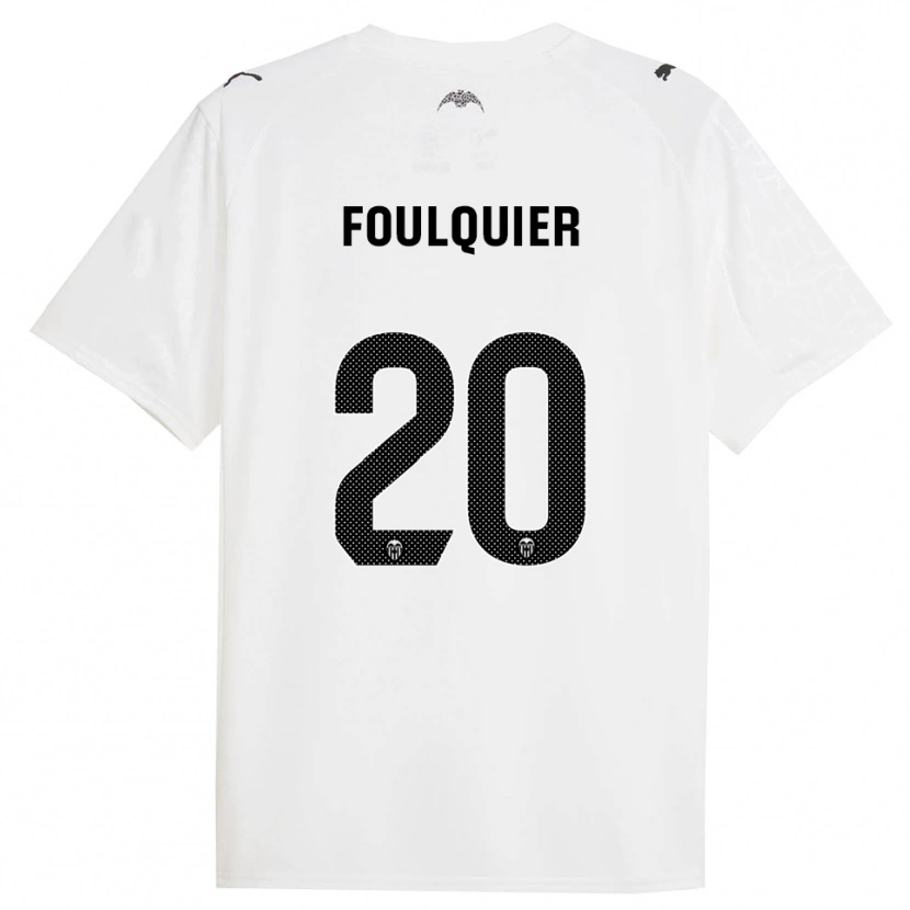 Danxen Męski Dimitri Foulquier #20 Biało-Czarny Domowa Koszulka 2025/26 Koszulki Klubowe