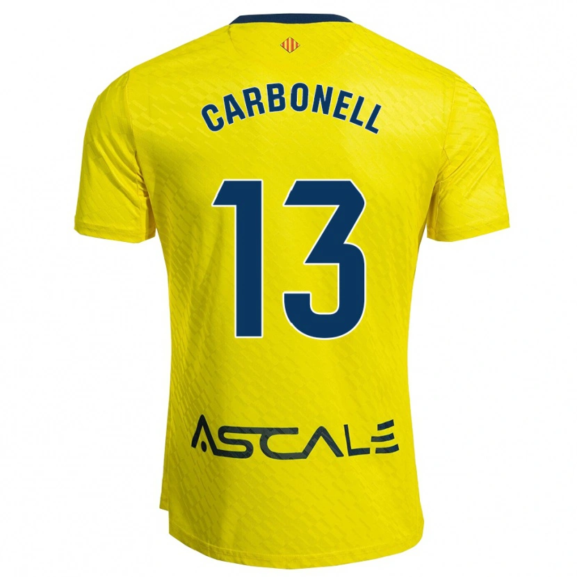 Danxen Męski Carmen Carbonell #13 Żółto-Granatowy Domowa Koszulka 2025/26 Koszulki Klubowe