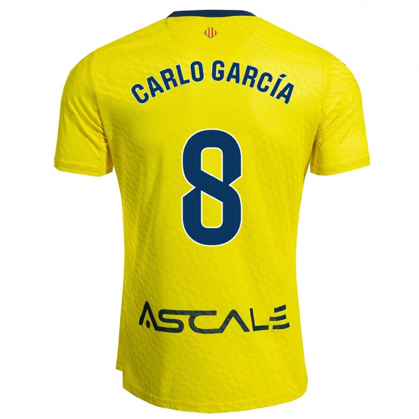 Danxen Męski Carlo García #8 Żółto-Granatowy Domowa Koszulka 2025/26 Koszulki Klubowe