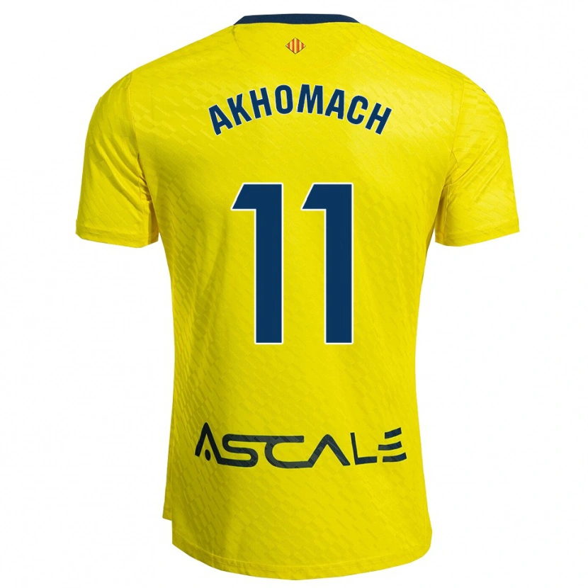 Danxen Męski Ilias Akhomach #11 Żółto-Granatowy Domowa Koszulka 2025/26 Koszulki Klubowe