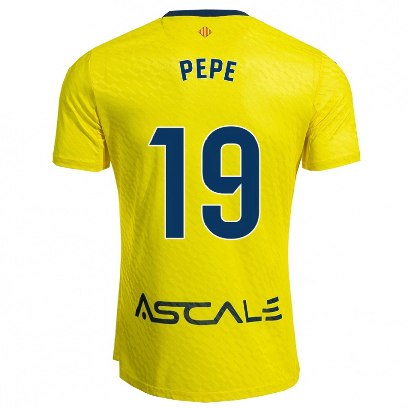 Danxen Męski Nicolas Pépé #19 Żółto-Granatowy Domowa Koszulka 2025/26 Koszulki Klubowe