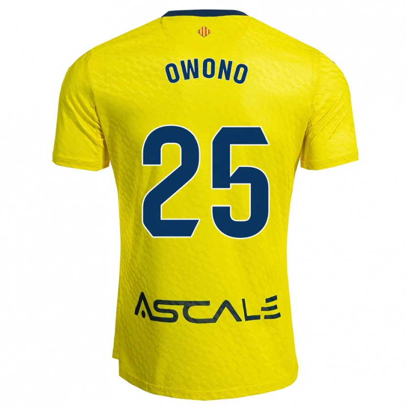 Danxen Męski Roberto Owono #25 Żółto-Granatowy Domowa Koszulka 2025/26 Koszulki Klubowe