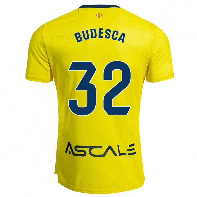 Danxen Męski Daniel Budesca #32 Żółto-Granatowy Domowa Koszulka 2025/26 Koszulki Klubowe