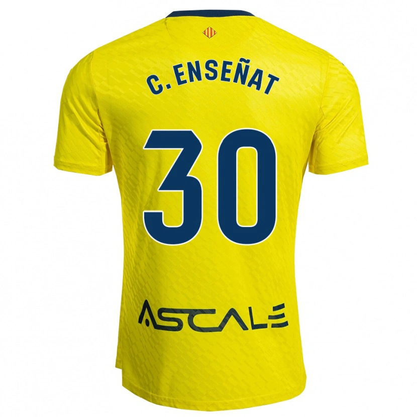 Danxen Męski Claudia Enseñat Galindo #30 Żółto-Granatowy Domowa Koszulka 2025/26 Koszulki Klubowe