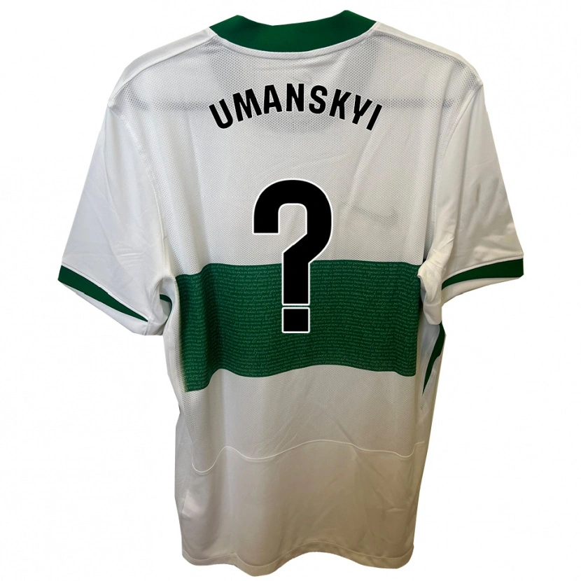 Danxen Męski Volodymyr Umanskyi #0 Biało-Zielony Domowa Koszulka 2025/26 Koszulki Klubowe