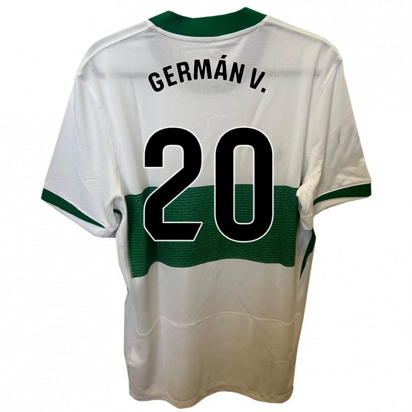Danxen Męski Germán Valera #20 Biało-Zielony Domowa Koszulka 2025/26 Koszulki Klubowe