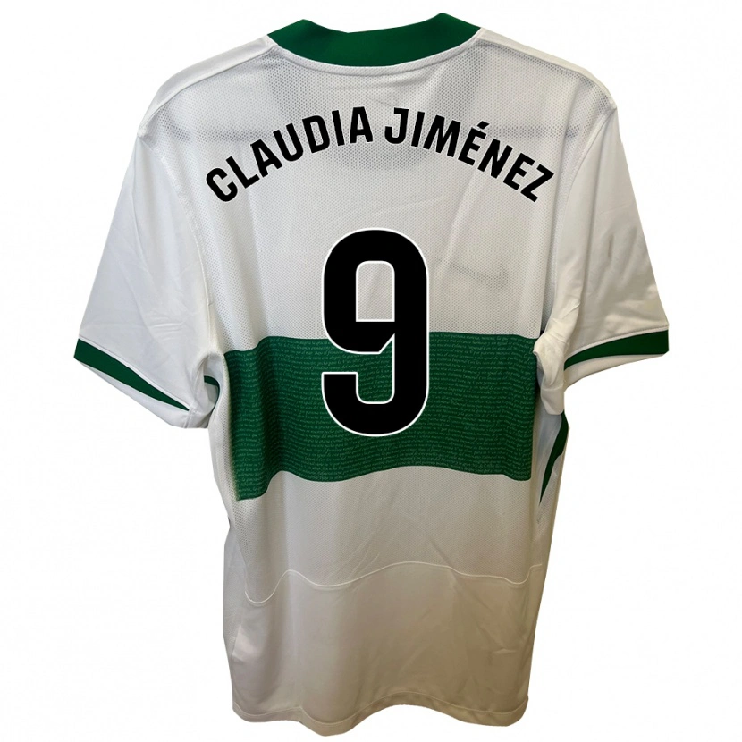 Danxen Męski Claudia Jiménez Gutiérrez #9 Biało-Zielony Domowa Koszulka 2025/26 Koszulki Klubowe