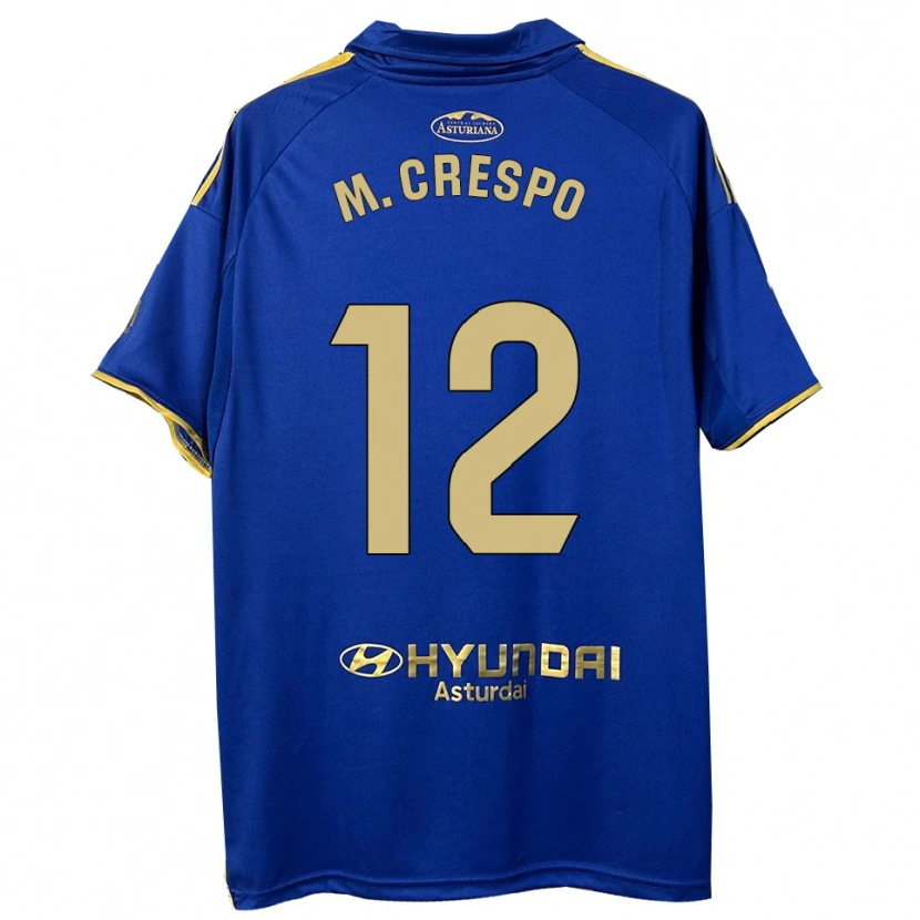 Danxen Męski Marina Crespo Iglesias #12 Niebiesko-Złoty Domowa Koszulka 2025/26 Koszulki Klubowe