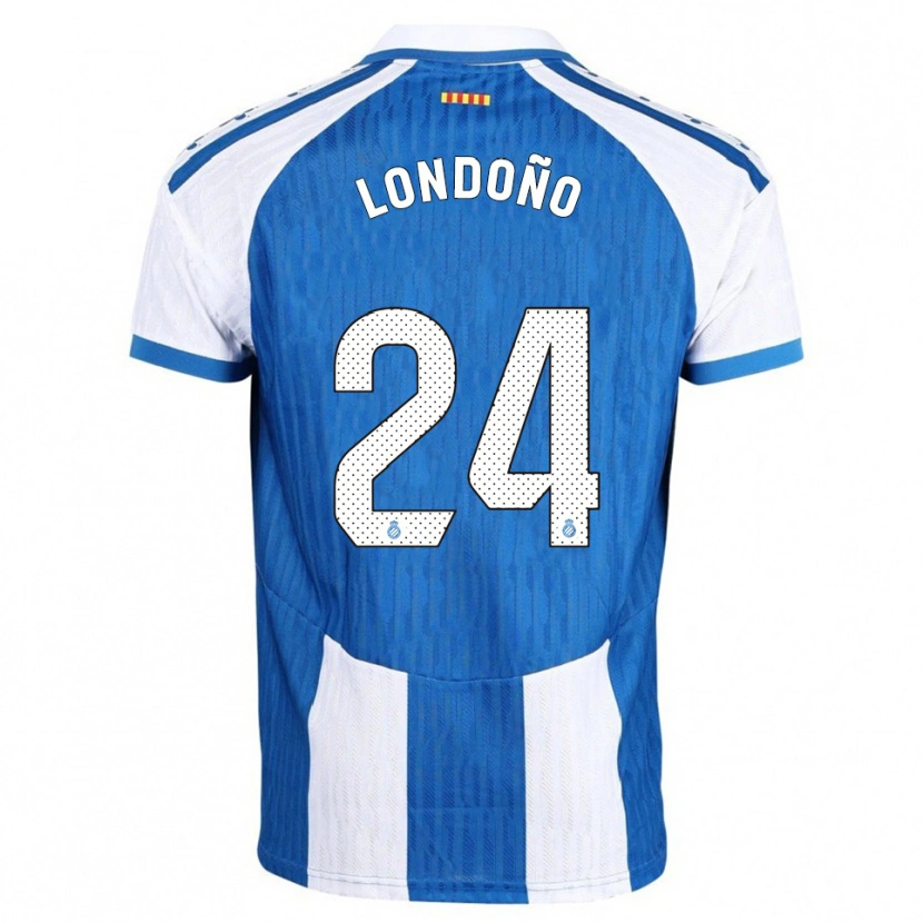 Danxen Męski Miguel Londoño #24 Niebiesko-Biały Domowa Koszulka 2025/26 Koszulki Klubowe