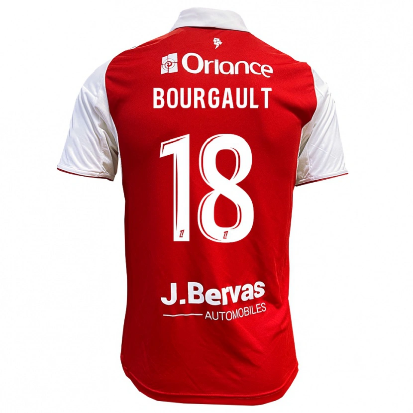Danxen Męski Justin Bourgault #18 Czerwono-Biały Domowa Koszulka 2025/26 Koszulki Klubowe