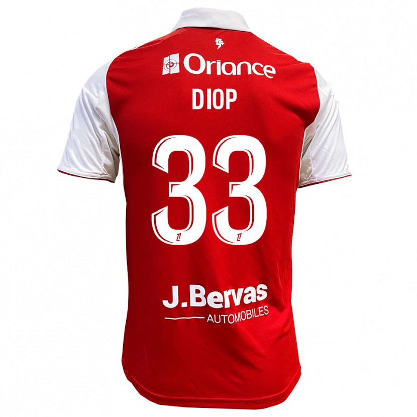 Danxen Męski Saliou Diop #33 Czerwono-Biały Domowa Koszulka 2025/26 Koszulki Klubowe