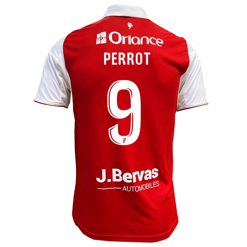 Danxen Męski Maël Perrot #9 Czerwono-Biały Domowa Koszulka 2025/26 Koszulki Klubowe