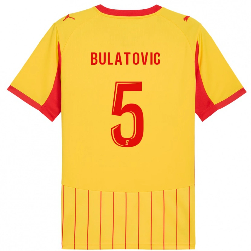 Danxen Męski Andrija Bulatovic #5 Żółto-Czerwony Domowa Koszulka 2025/26 Koszulki Klubowe